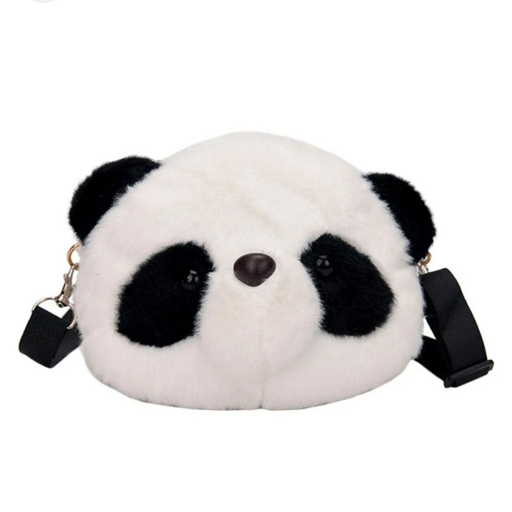 Panda Design Plush Shoulder Bag Cartoon Shoulder Bag